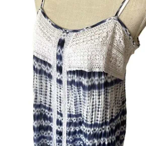 Boston Proper Indigo Ikat Lace Maxi Dress - Picture 3 of 5
